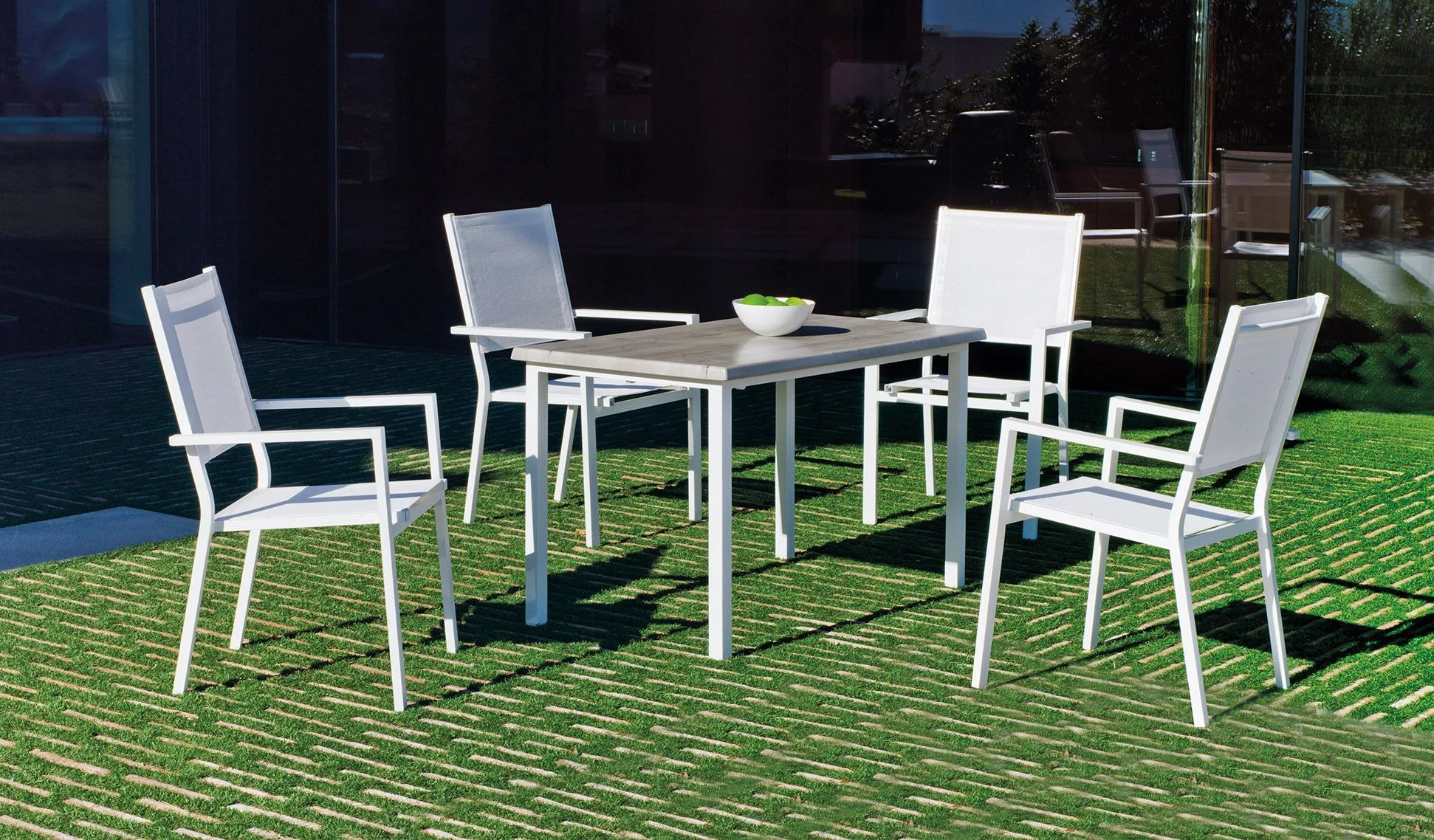 Mesa tablero Werzalit gris Margot