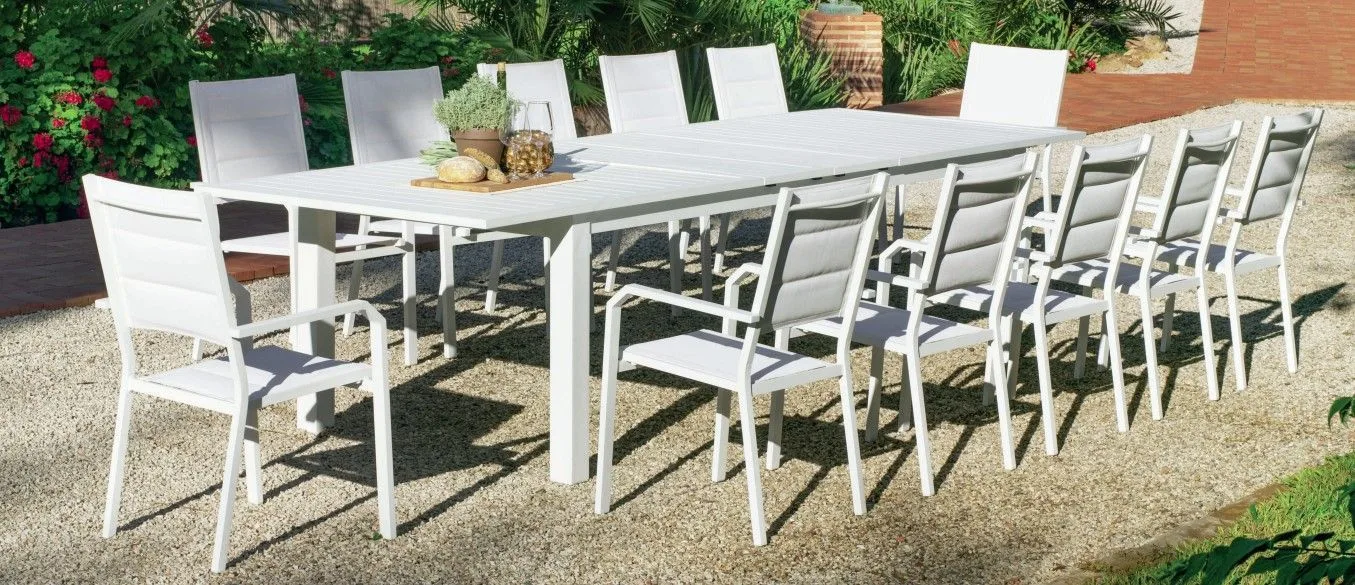mesa de comedor extensible para jardín fabricada en aluminio Orinoco