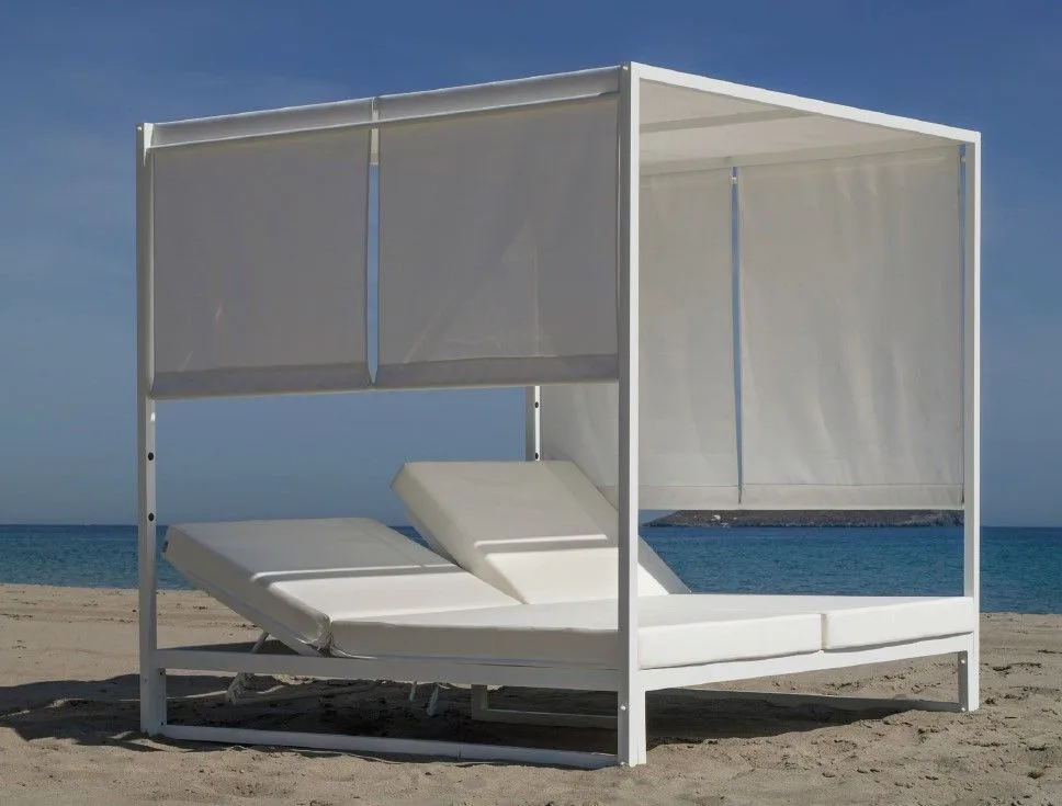 Cama Balinesa aluminio blanco Creta
