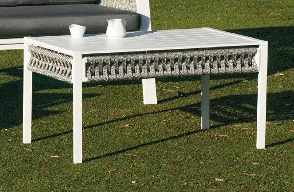 Mesa de centro de aluminio y cuerda trenzada Aldara 4