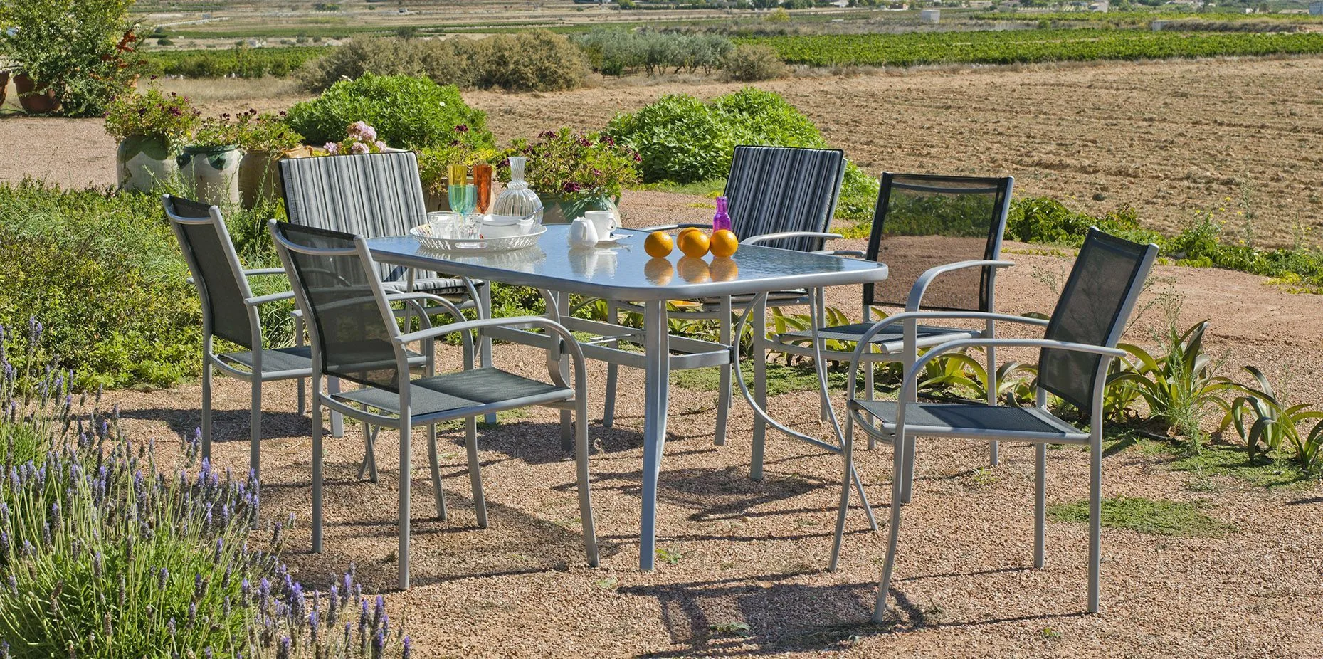 Mesa de comedor de acero para exterior Seúl