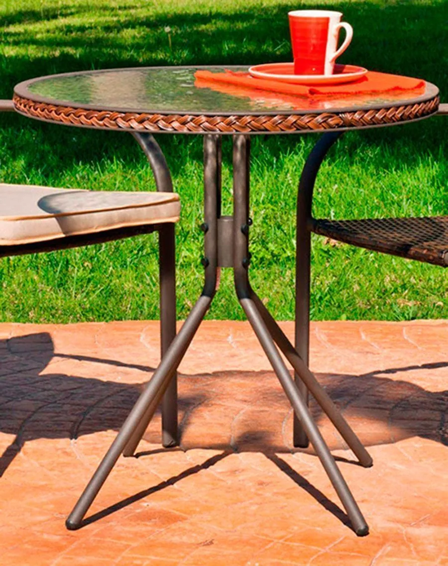 mesa auxiliar redonda 70 para jardín en acero Sevilla mesa auxiliar redonda 70 para jardín en acero Sevilla
