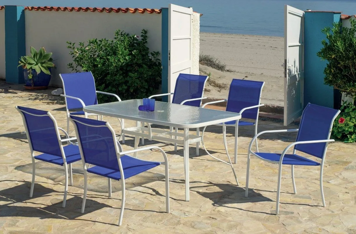 Conjunto de mesa y 4 sillas para exterior Brenda
