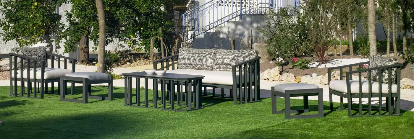Conjunto de jardín gran confort en aluminio Birmania 9