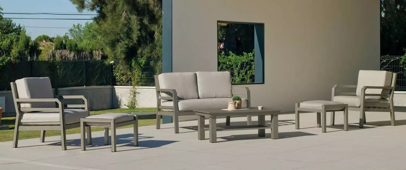 Conjunto de sofá 2 plazas para exterior gran confort Camelia 9