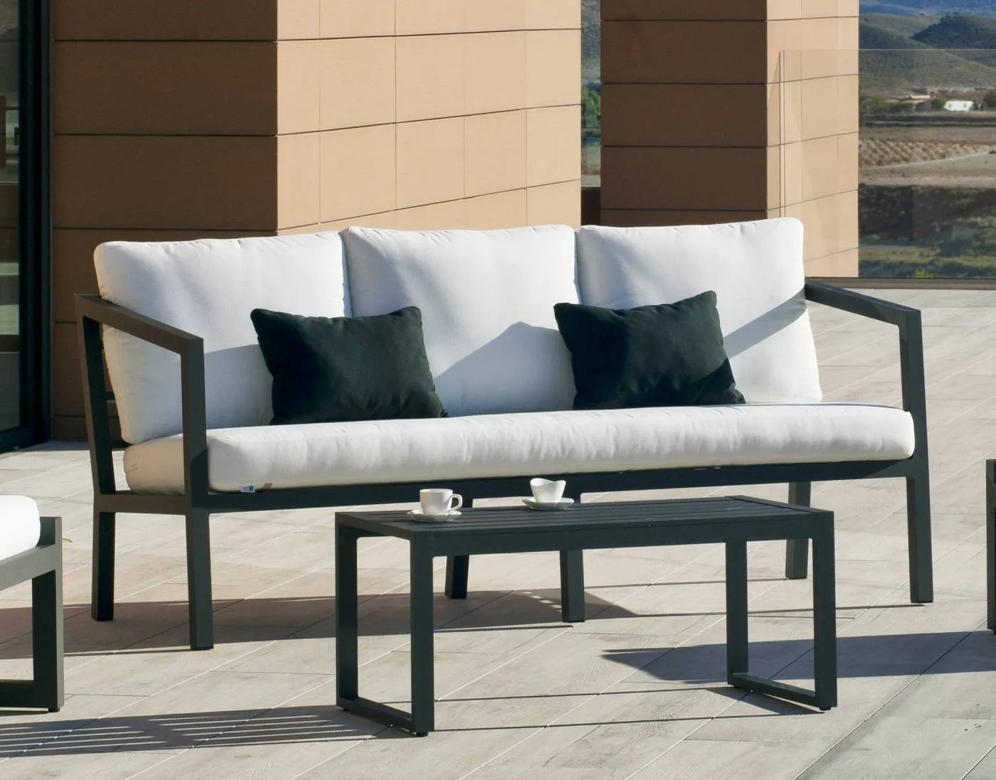 Sofá de aluminio para jardín de 3 plazas Acapulco