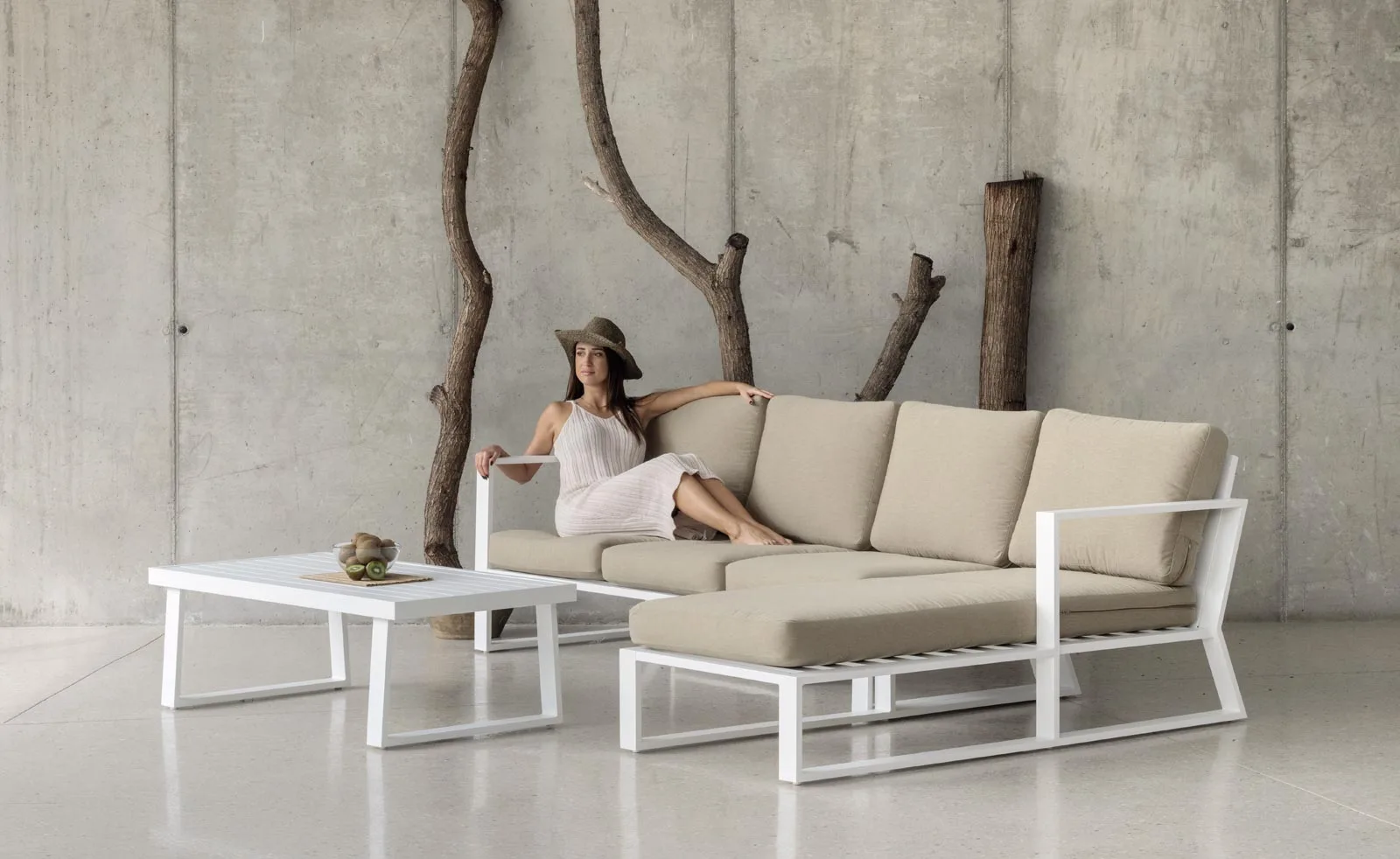 Set de sofá chaise longue para jardín Bolonia 38