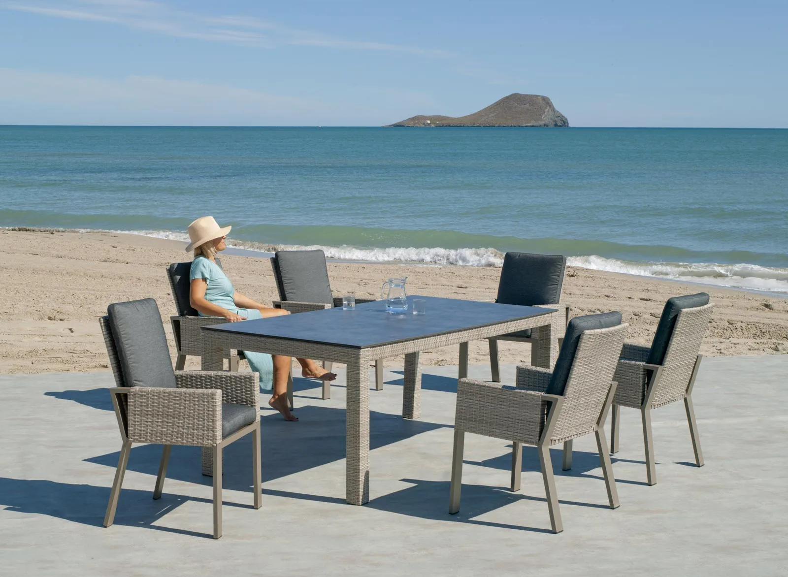 Conjunto jardín ratán champagne Albany