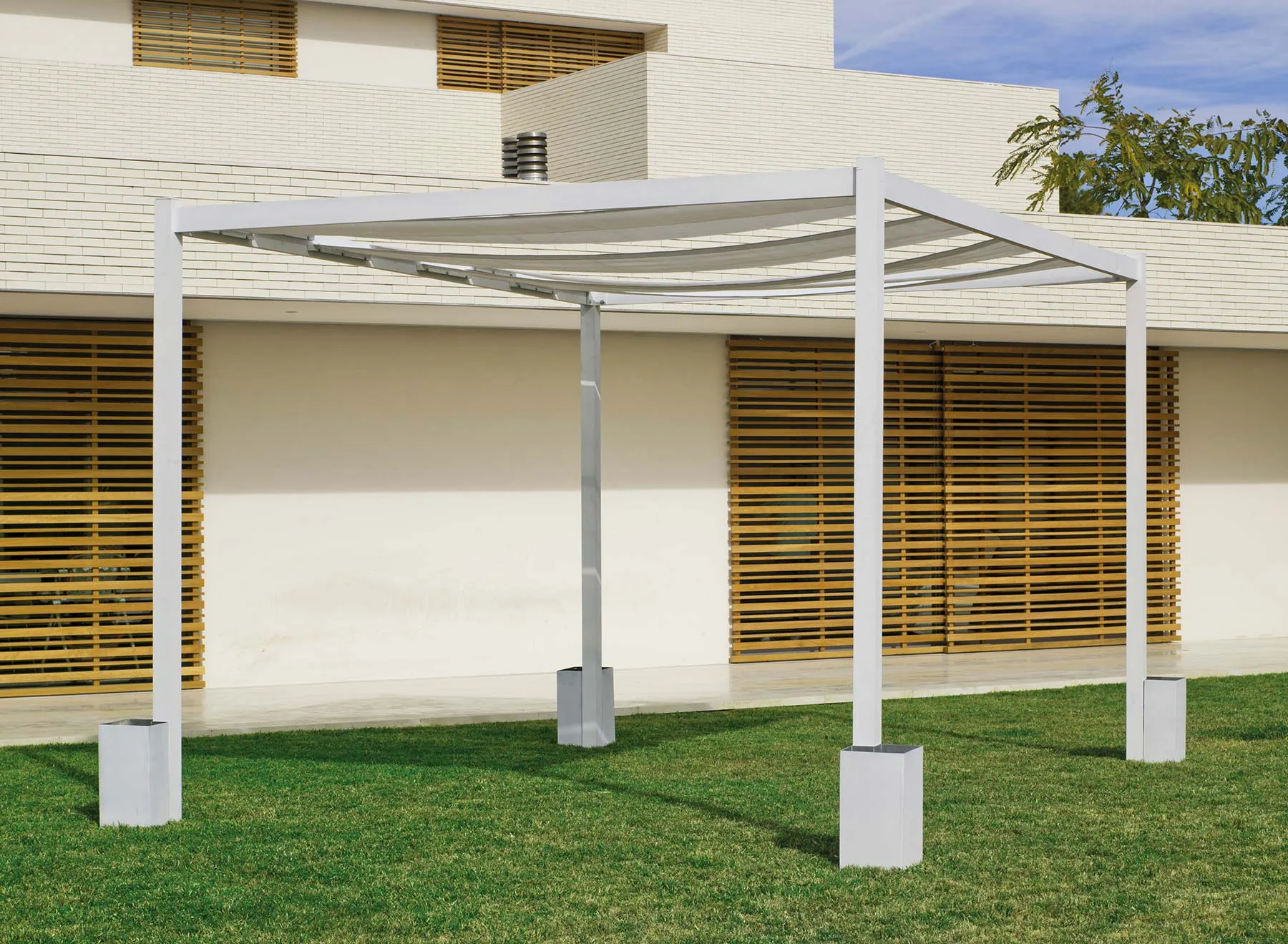 Pérgola 3x3 de aluminio y textilene Boston