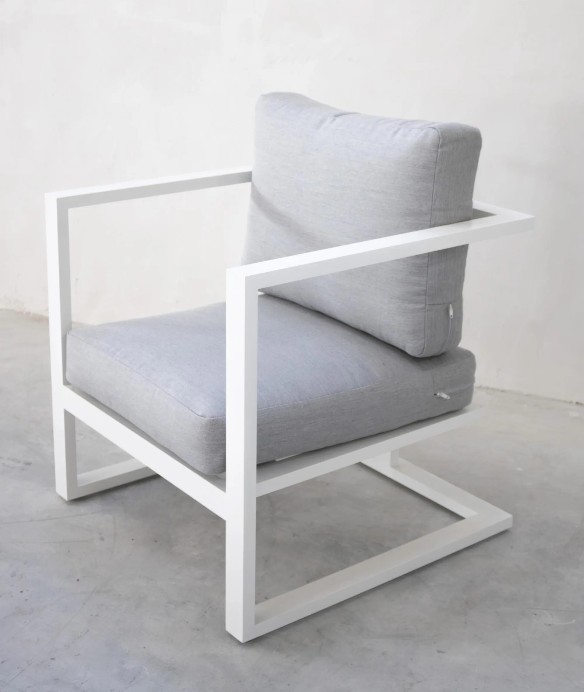 Sillón de terraza en aluminio blanco Manhattan