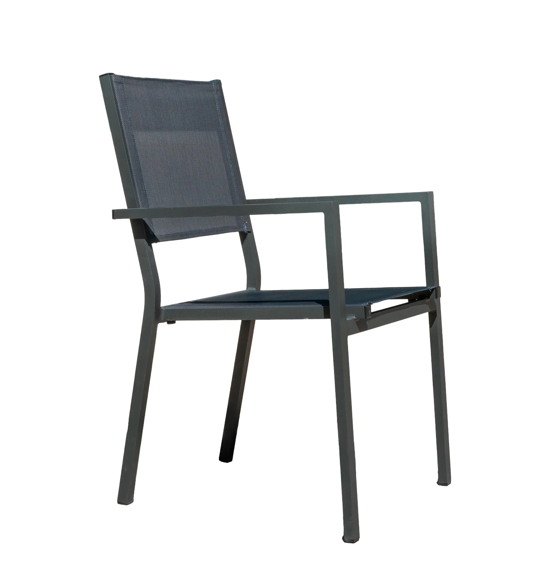 Silla apilable de aluminio y textilene Córcega