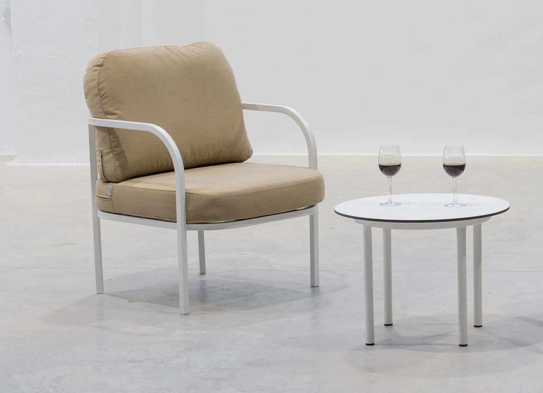 Sillón vintage de aluminio para exterior Leblanc