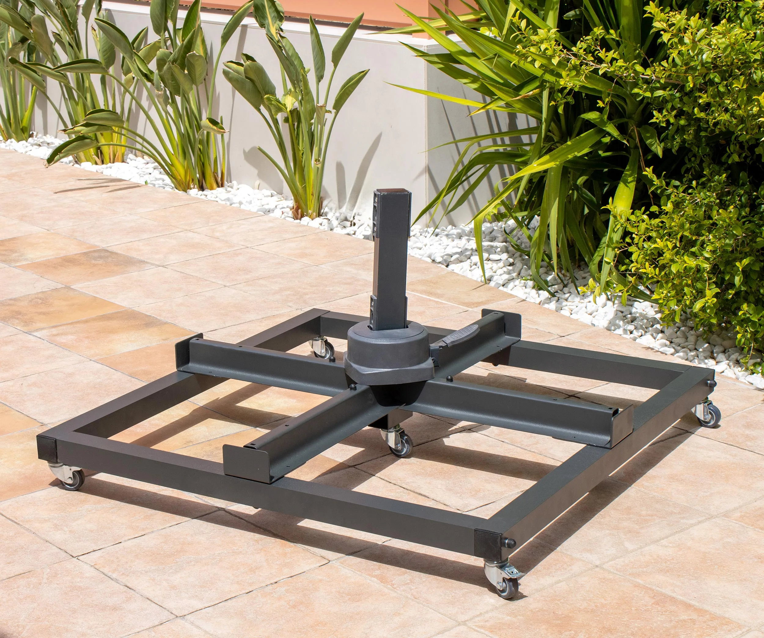 Base de parasol con ruedas de aluminio Galeón
