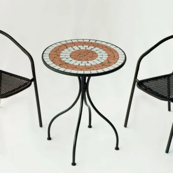 Conjunto para jardín mesa redonda mosaico y sillas Málaga - Brasil 60