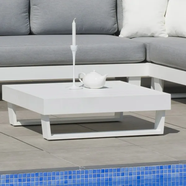 Mesita auxiliar para jardín de aluminio Menfis