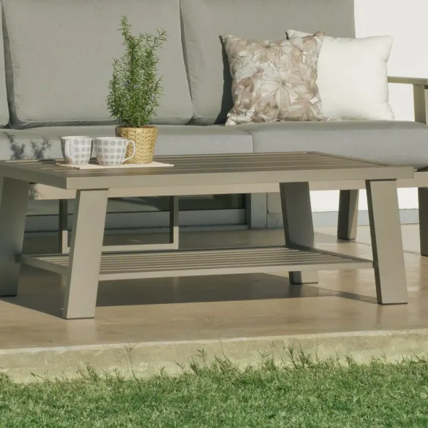 Mesa centro lujo terraza aluminio Eliat