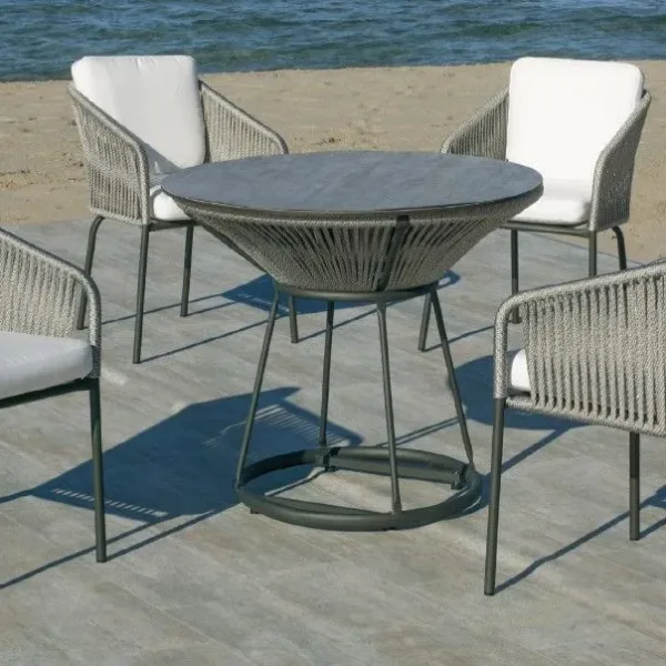 Mesa cuerda trenzada y aluminio modelo Goa