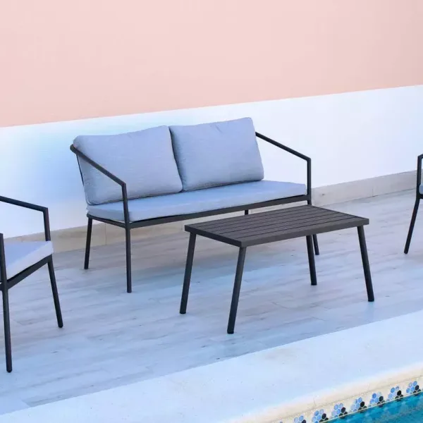 Conjunto de exterior apilable en aluminio Bermudas