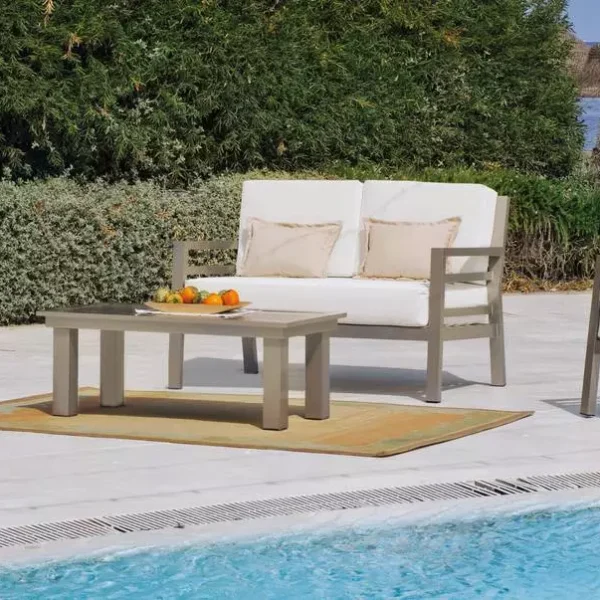 Conjunto de sofá 2 plazas para exterior champagne Camelia 7