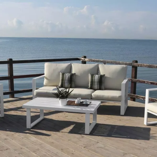 Conjunto de sofá de 3 plazas para exterior Bolonia 8