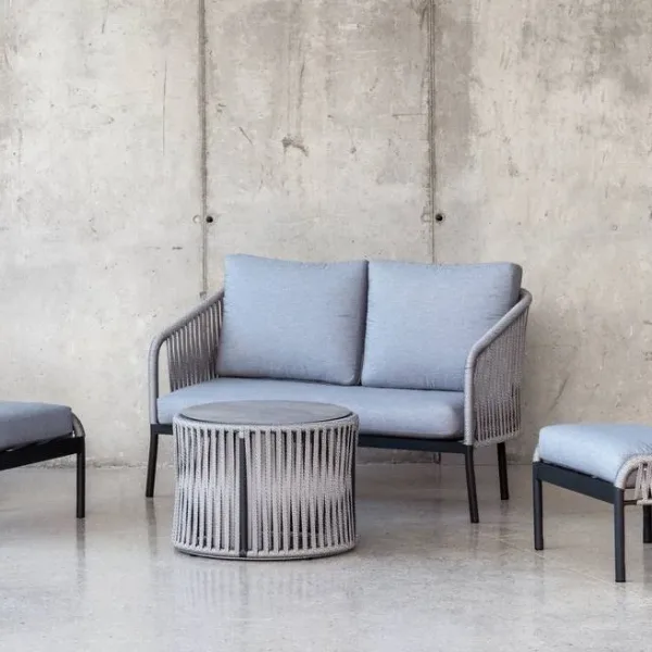 Conjunto sofá 2 plazas de aluminio y cuerda Yina 7