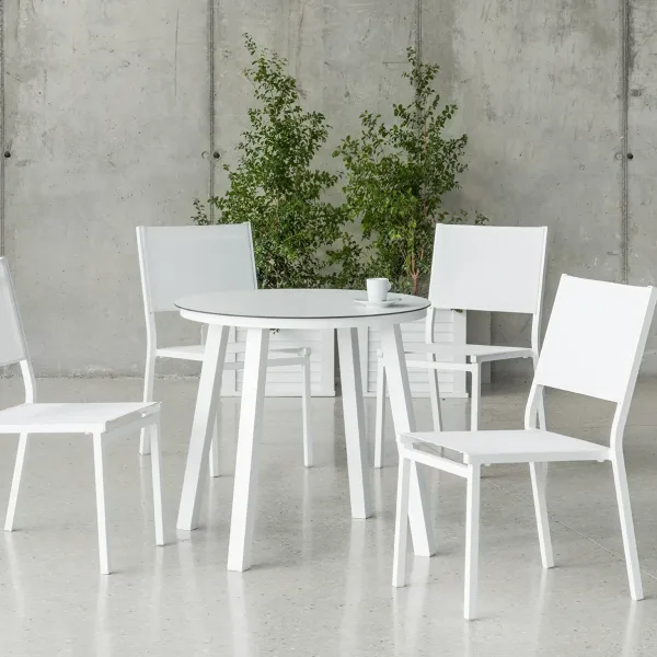 Conjunto muebles de balcón con mesa y 4 sillas California - Sión