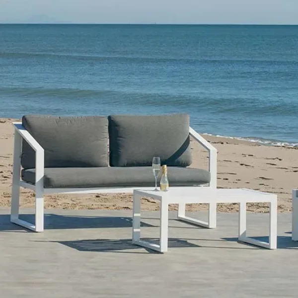 Conjunto sofá 2 plazas jardín de diseño minimalista Sadem