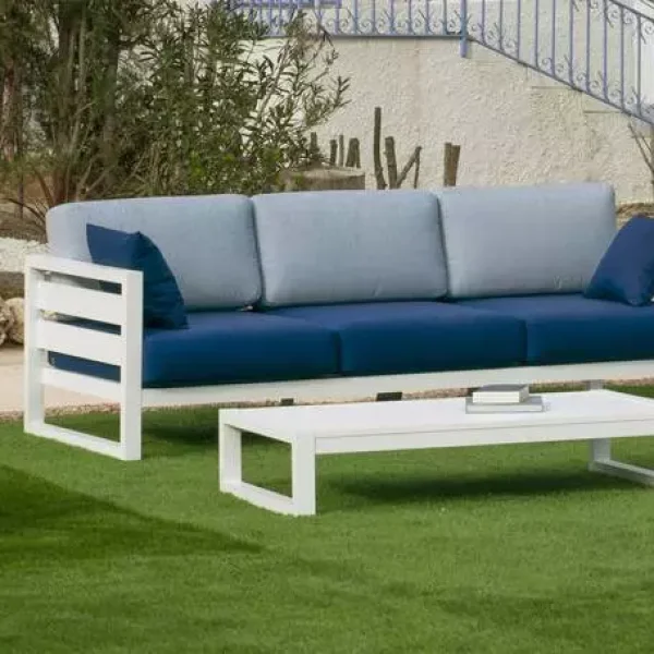 Conjunto sofá aluminio blanco gran confort Cosmos