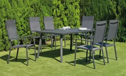 Mesa de comedor de aluminio de diseño nórdico Versalia