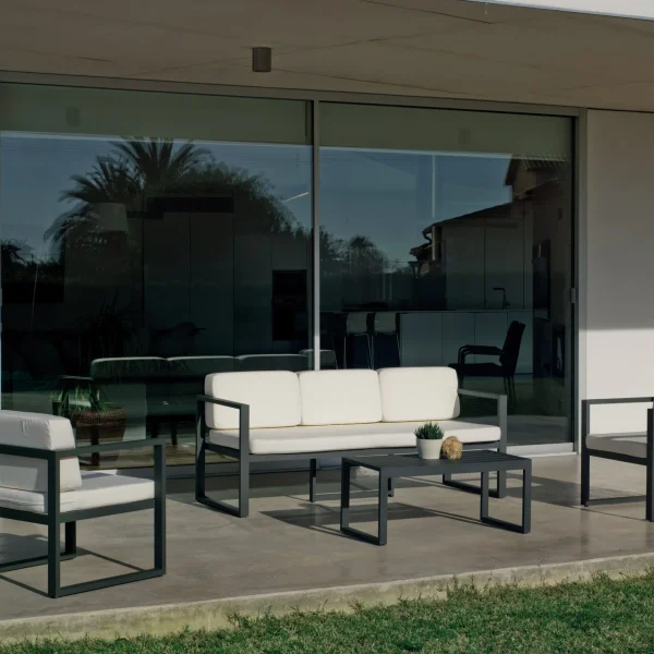 conjunto de sofá exterior 3 plazas