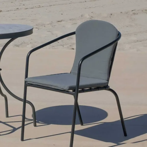 Silla apilable de acero con brazos para jardín Marsel 3