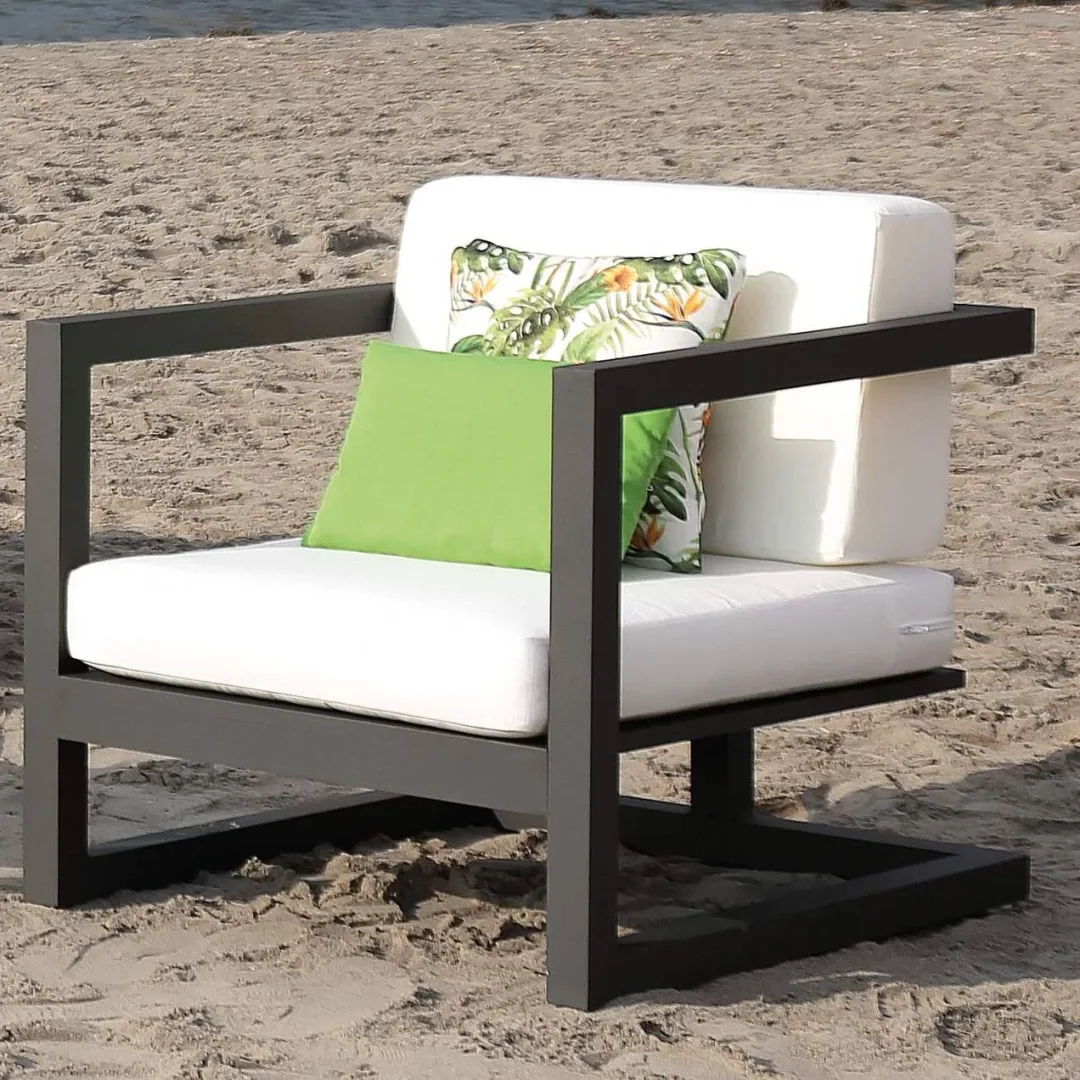 Sillón aluminio blanco de diseño contemporáneo Bela