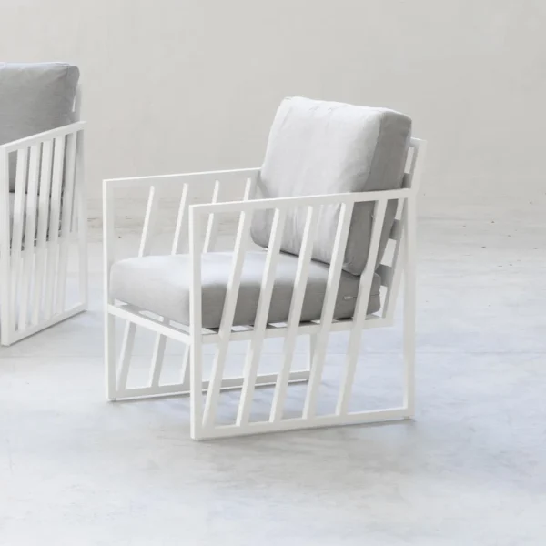 Sillón de aluminio para interiores de estilo industrial chic Lovenia