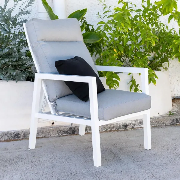 Sillón de jardín reclinable de aluminio modelo Voriam