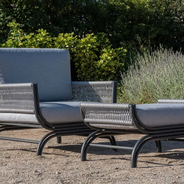 Sillón jardín de aluminio y cuerda trenzada Saona