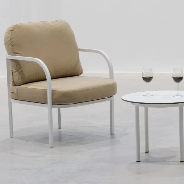 Sillón vintage de aluminio para exterior Leblanc