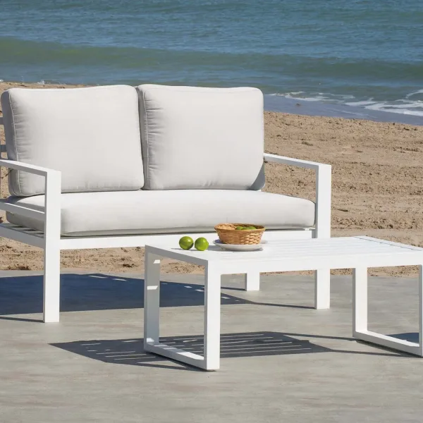 Sofá 2 plazas de jardín de aluminio Glembor