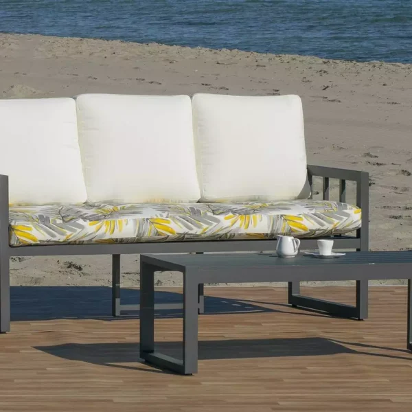 Sofá 3 plazas aluminio de jardín gran confort Altiana 10