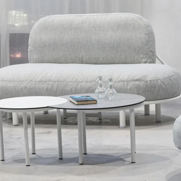 Sofá Art Decó de aluminio y tejido Dralón Luna