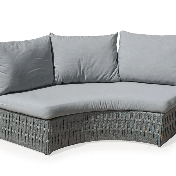 Sofá curvo moderno de cuerda trenzada Naroha