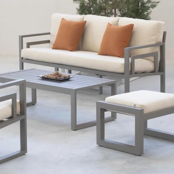 Sofá exterior económico con cojines Dralón Senia