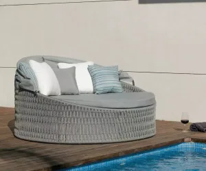 cama balinesa de cuerda y aluminio Tenerife plegada