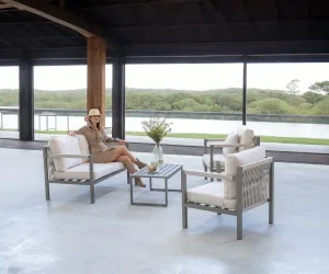 Conjunto de jardín cuerda trenzada Damasco