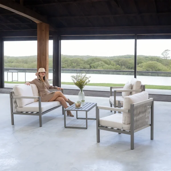 Conjunto de jardín cuerda trenzada Damasco