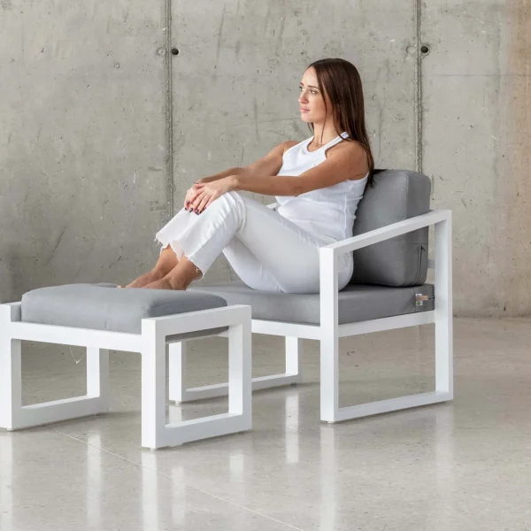 Sillón de aluminio ligero para terraza Kepler