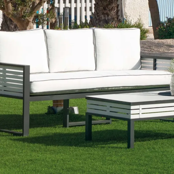 sofá 3 plazas de diseño aluminio bicolor Diva